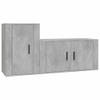 The Living Store Klassieke televisiekastenset - TV-meubel 80x34.5x40cm - 40x34.5x60cm - Betongrijs