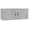 The Living Store TV-Kast Betongrijs 100x34.5x40 cm - Wandgemonteerd - Bewerkt Hout