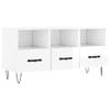 The Living Store Televisiekast Trendy - Hoogglans wit - 102 x 36 x 50 cm - 3 vakken en 3 lades - Bewerkt hout en ijzer