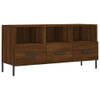 The Living Store TV-meubel Modern Bruineiken - 102 x 36 x 50 cm - Bewerkt hout en ijzer