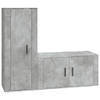 The Living Store TV Meubelset - Betongrijs - 80 x 34.5 x 40 / 40 x 34.5 x 100 cm