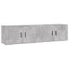 The Living Store TV-wandmeubel Betongrijs - 80x34.5x40 cm - Duurzaam bewerkt hout - 2 stuks