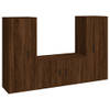 The Living Store Klassieke televisiekastenset - tv-meubel 40 x 34.5 x 100 cm - tv-meubel 80 x 34.5 x 40 cm - bruineiken