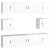 The Living Store Televisiekastenset - Hoogglans Wit - 2x 100x34.5x40 cm + 6x 40x34.5x40 cm