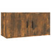 The Living Store TV-Meubel Gerookt Eiken - Wandgemonteerd - 80 x 34.5 x 40 cm - Bewerkt Hout