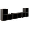 The Living Store TV-meubelset Living - 37 x 35 x 37 cm - 72 x 35 x 36.5 cm - Hoogglans grijs - Spaanplaat