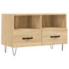 The Living Store Tv-meubel - Sonoma eiken - 80 x 36 x 50 cm - opbergruimte en presenteerfunctie