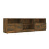 The Living Store TV-meubel Industrieel - 150x33.5x45 cm - Gerookt eiken