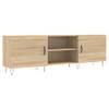 The Living Store Televisiekast TV-meubel - 150 x 30 x 50 cm - Sonoma eiken - Bewerkt hout en ijzer