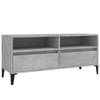 The Living Store TV-kast Klassiek Betongrijs 100x34.5x44.5 cm - Duurzaam Hout - Veel Opbergruimte