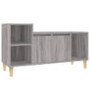 The Living Store Klassieke Tv-kast - Grijs Sonoma Eiken - 100 x 35 x 55 cm - Bewerkt hout en massief eucalyptushout