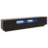 The Living Store TV-meubel s Hifi - 200 x 35 x 40 cm - met LED-verlichting - zwart