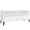 The Living Store TV-kast - klassiek design - veel opbergruimte - hoogglans wit - 100 x 34.5 x 44.5 cm