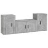 The Living Store TV-meubelset Betongrijs - 1x tv-meubel- 80x34.5x40cm - 2x tv-meubel- 40x34.5x60cm - Stevig materiaal