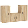 The Living Store TV-meubelset - Sonoma eiken - Klassiek design - 1x 57x34.5x40 cm - 2x 40x34.5x80 cm