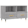 The Living Store Tv-meubel - Grijs Sonoma Eiken - 80 x 36 x 50 cm - Bewerkt hout en ijzer