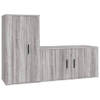 The Living Store Televisiekastenset - Klassiek - Tv-meubel - 80x34.5x40cm - 40x34.5x80cm - Grijs Sonoma Eiken