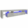 The Living Store TV-meubel Betongrijs 215x36.5x40 cm - LED-verlichting