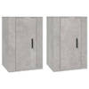 The Living Store Tv-wandmeubel - Betongrijs - 40 x 34.5 x 60 cm (B x D x H) - 2 stuks