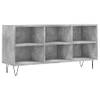 The Living Store TV-meubel Betongrijs - TV-kast met 6 Vakken - 103.5 x 30 x 50 cm - Bewerkt Hout en IJzer