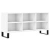 The Living Store TV-meubel 6 Vakken - 103.5 x 30 x 50 cm - Wit - Bewerkt Hout en IJzer