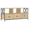 The Living Store Industriële TV-kast - 102 x 33 x 45 cm - Sonoma Eiken