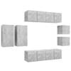 The Living Store TV-wandmeubelset - Betongrijs - 30.5 x 30 x 30 - 30.5 x 30 x 60 - 60 x 30 x 3