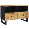 The Living Store Houten TV-meubel - Industrieel - 70x33x46 cm - Massief mangohout - bewerkt hout - ijzer