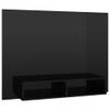 The Living Store TV-wandmeubel - Hifi-kast - Hoogglans zwart - 120 x 23.5 x 90 cm - Montage vereist