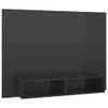 The Living Store Tv-wandmeubel - Hifi-kast - Hoogglans grijs - 120 x 23.5 x 90 cm - Montage vereist