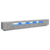 The Living Store TV-meubel Betongrijs 300x35x40 cm - Met LED-verlichting - Inclusief USB-aansluiting