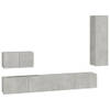 The Living Store TV Meubel Set - Betongrijs - 2x 100x30x30cm + 1x 60x30x30cm + 1x 30.5x30x110cm