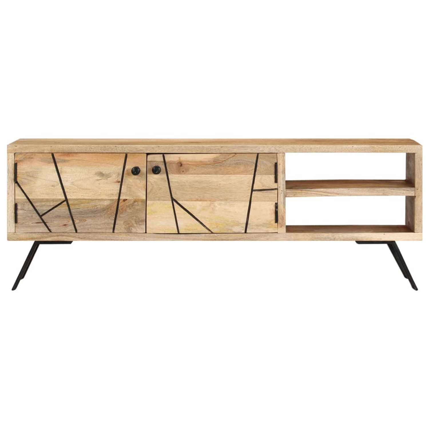 The Living Store tv-meubel Classic Mangohout - 110 x 30 x 40 cm - Massief - Duurzaam - Opbergruimte