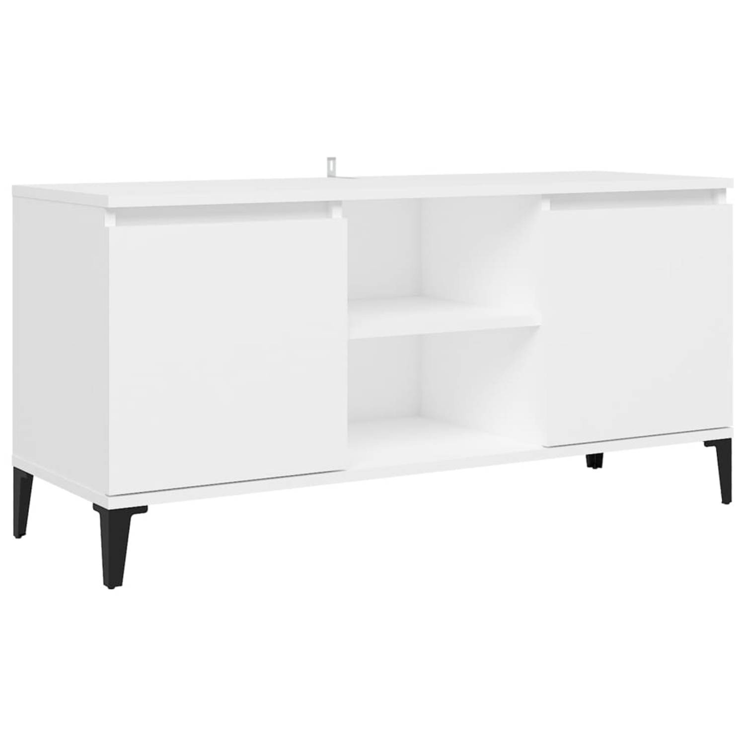 The Living Store Tv-meubel met metalen poten 103,5x35x50 cm wit