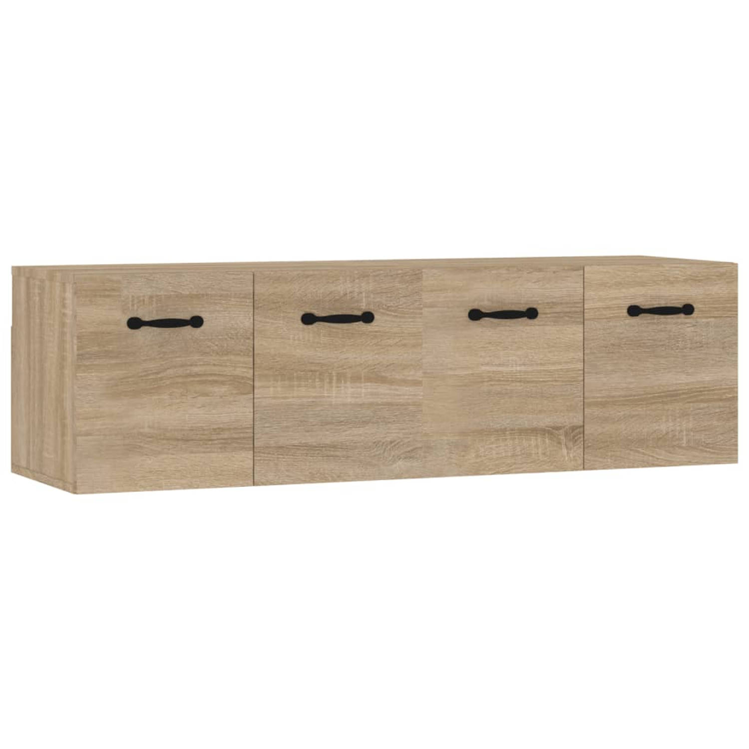 The Living Store Wandkast - Sonoma Eiken - 80x35x36.5 cm - 2 vakken - Hoogwaardig hout - Eenvoudige wandmontage