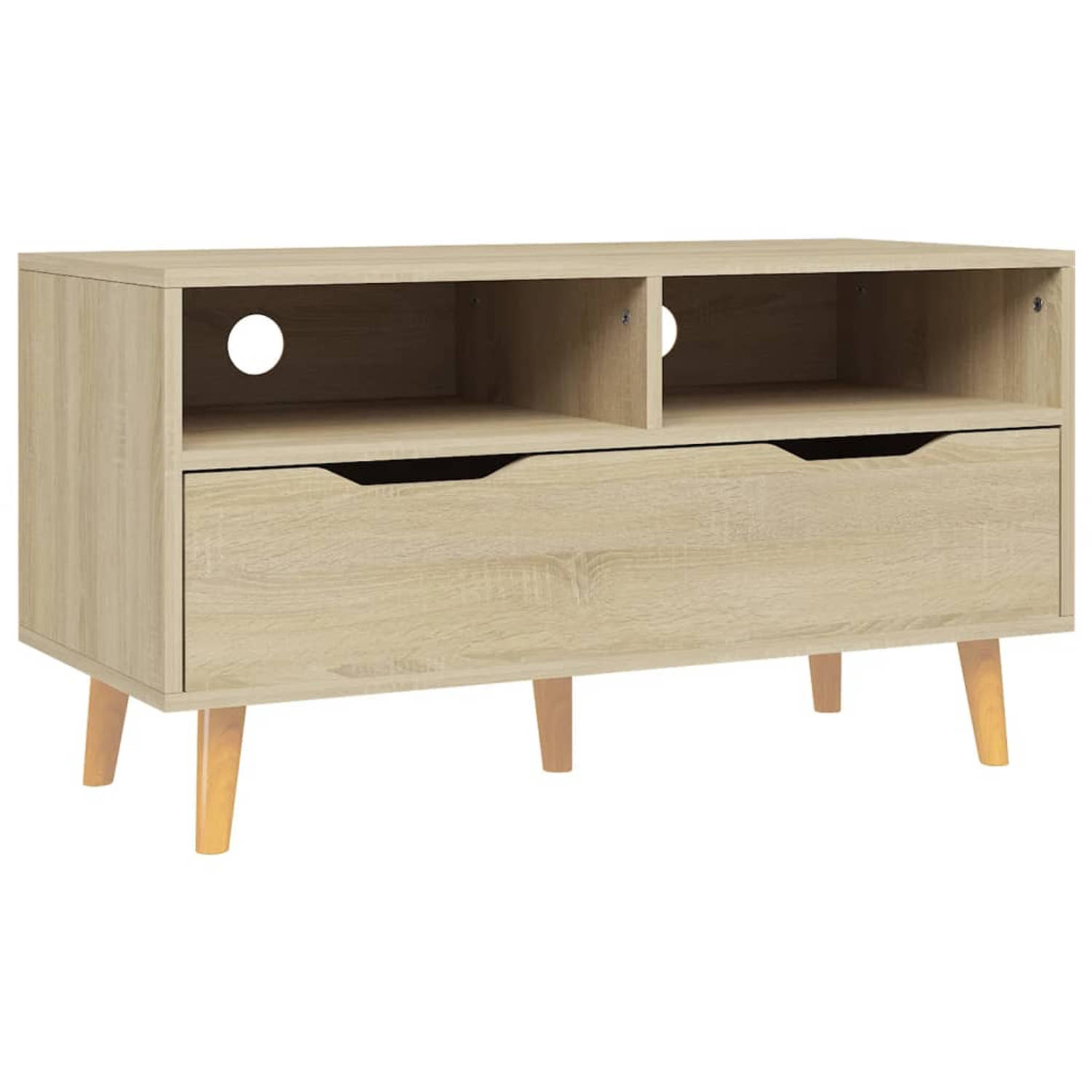 The Living Store TV-meubel - Sonoma eiken - 90 x 40 x 48.5 cm - stevig en praktisch