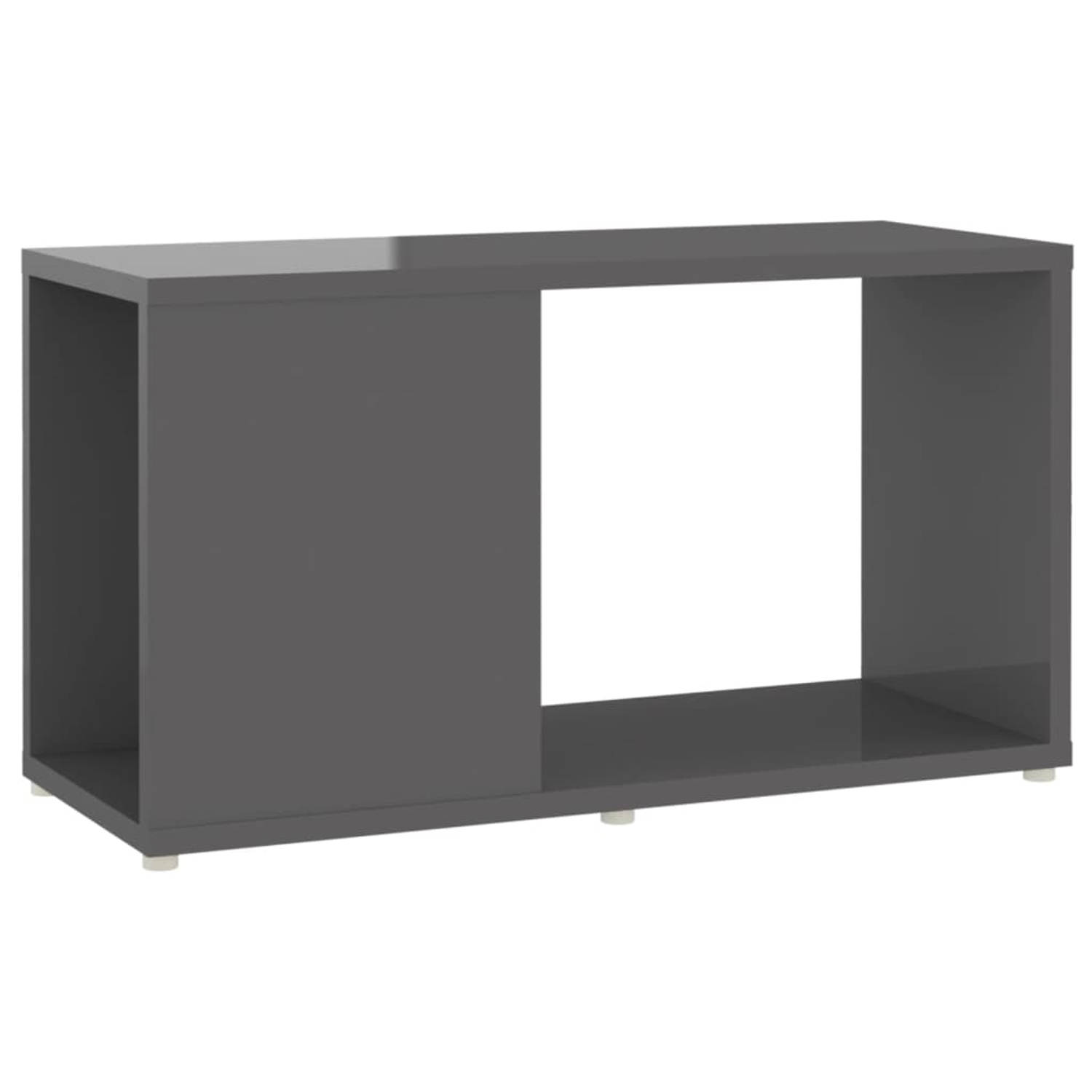 The Living Store Tv-kast - - Tv-meubel - 60x24x32 - Hoogglans Grijs