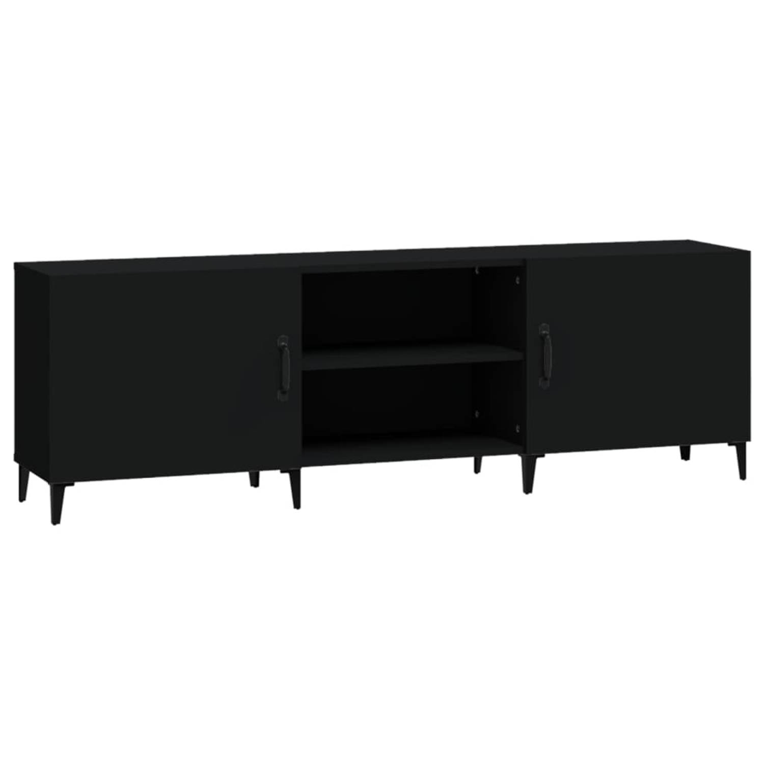 The Living Store Tv-meubel 150x30x50 cm bewerkt hout zwart