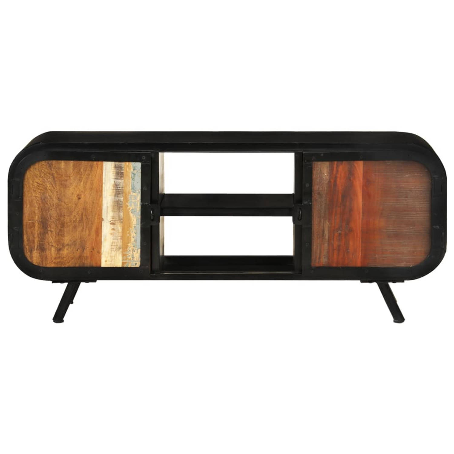 The Living Store Industriële TV-meubel - 110x30x45 cm - Handgemaakt van gerecycled hout - Vintage charme - Milieuvriendelijk