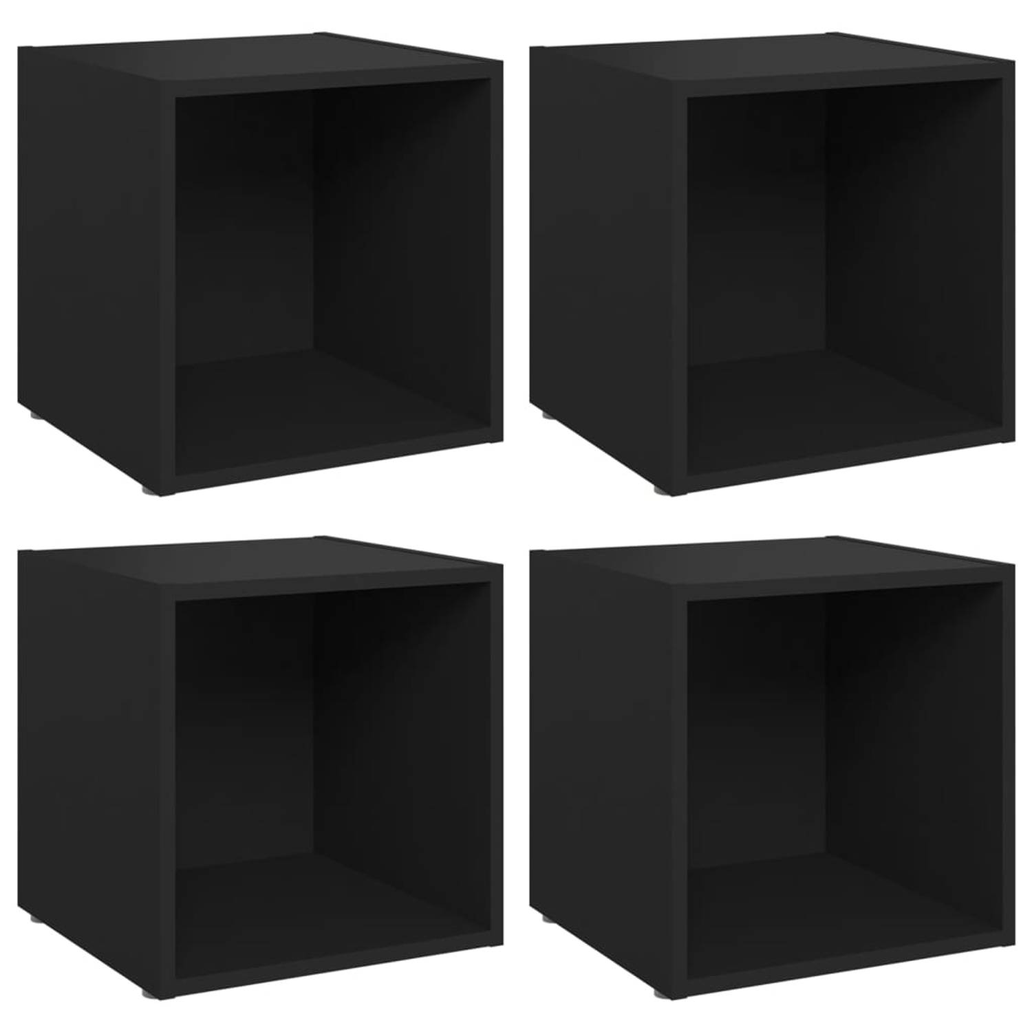The Living Store TV-meubelset - zwart - 37 x 35 x 37 cm - stabiel en duurzaam - eenvoudig schoon te maken