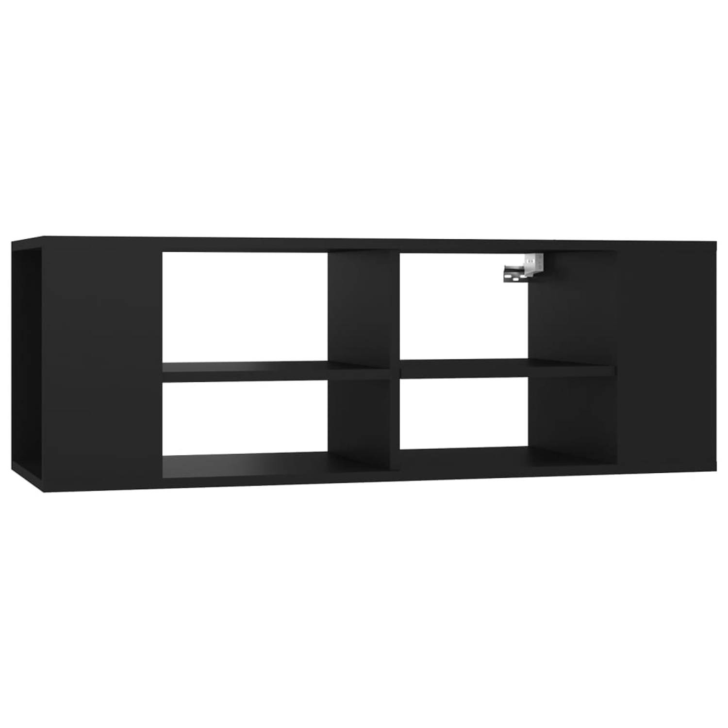 The Living Store Tv-wandmeubel 102x35x35 cm spaanplaat zwart