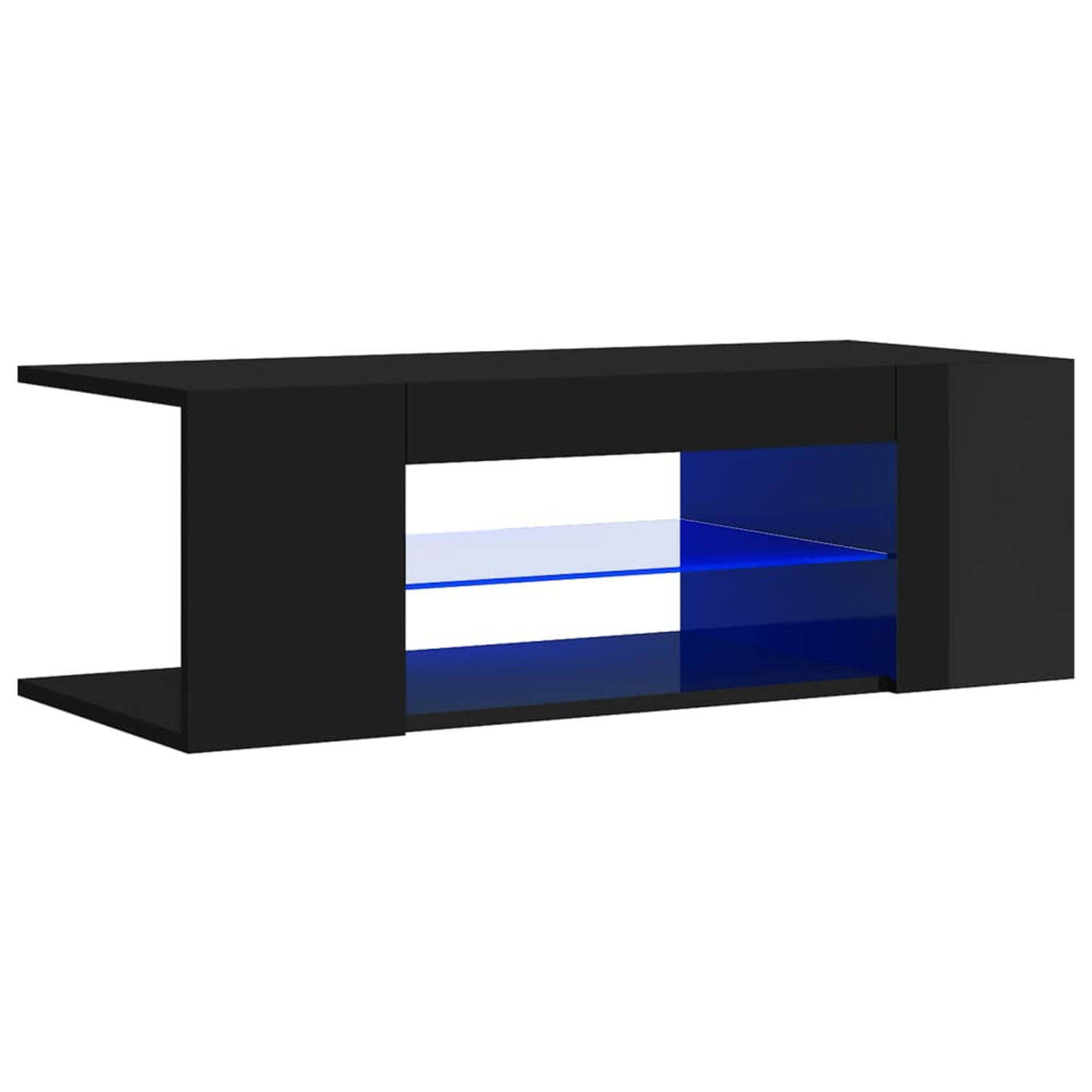 The Living Store TV-meubel Hifi-kast - 90x39x30cm - Hoogglans zwart