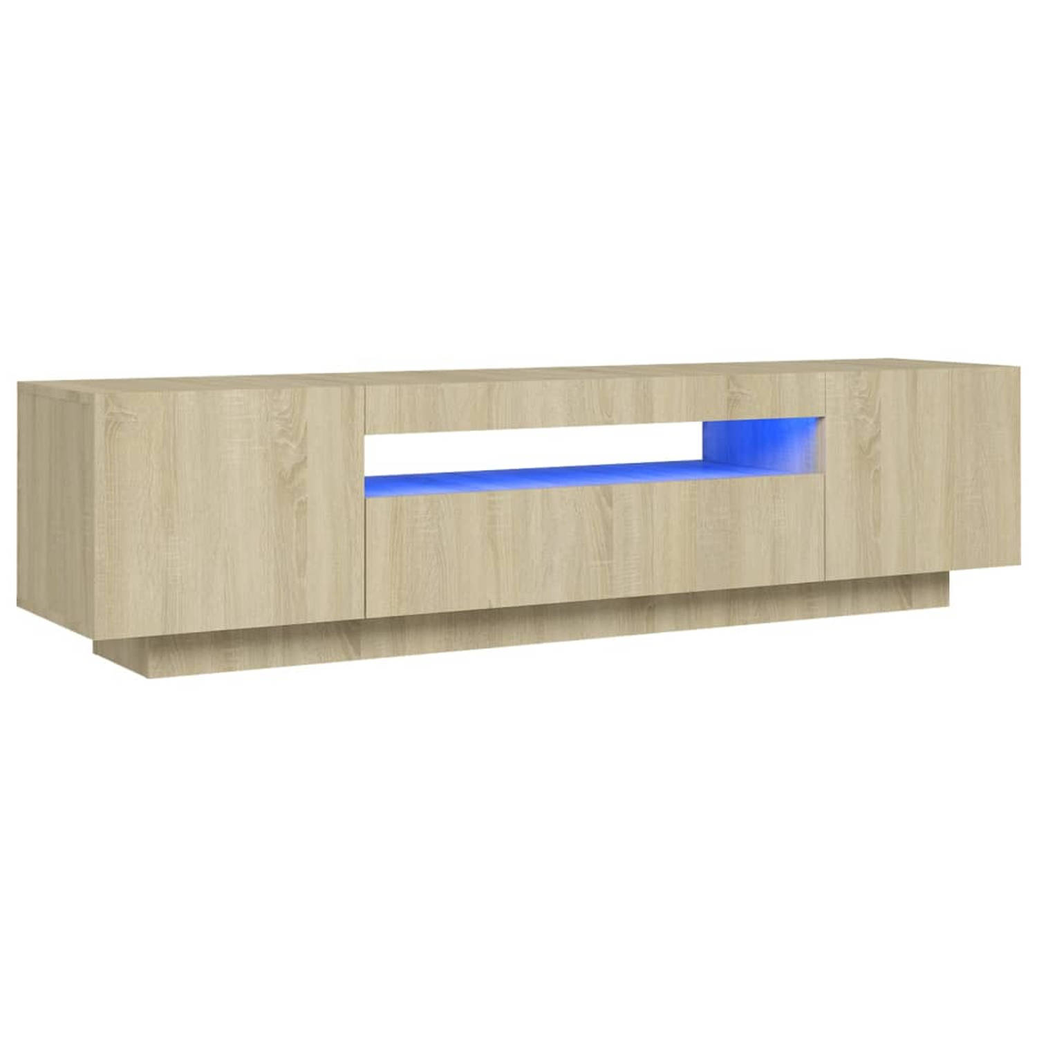 The Living Store TV-meubel - LED-verlichting - sonoma eiken - 160 x 35 x 40 cm - trendy ontwerp
