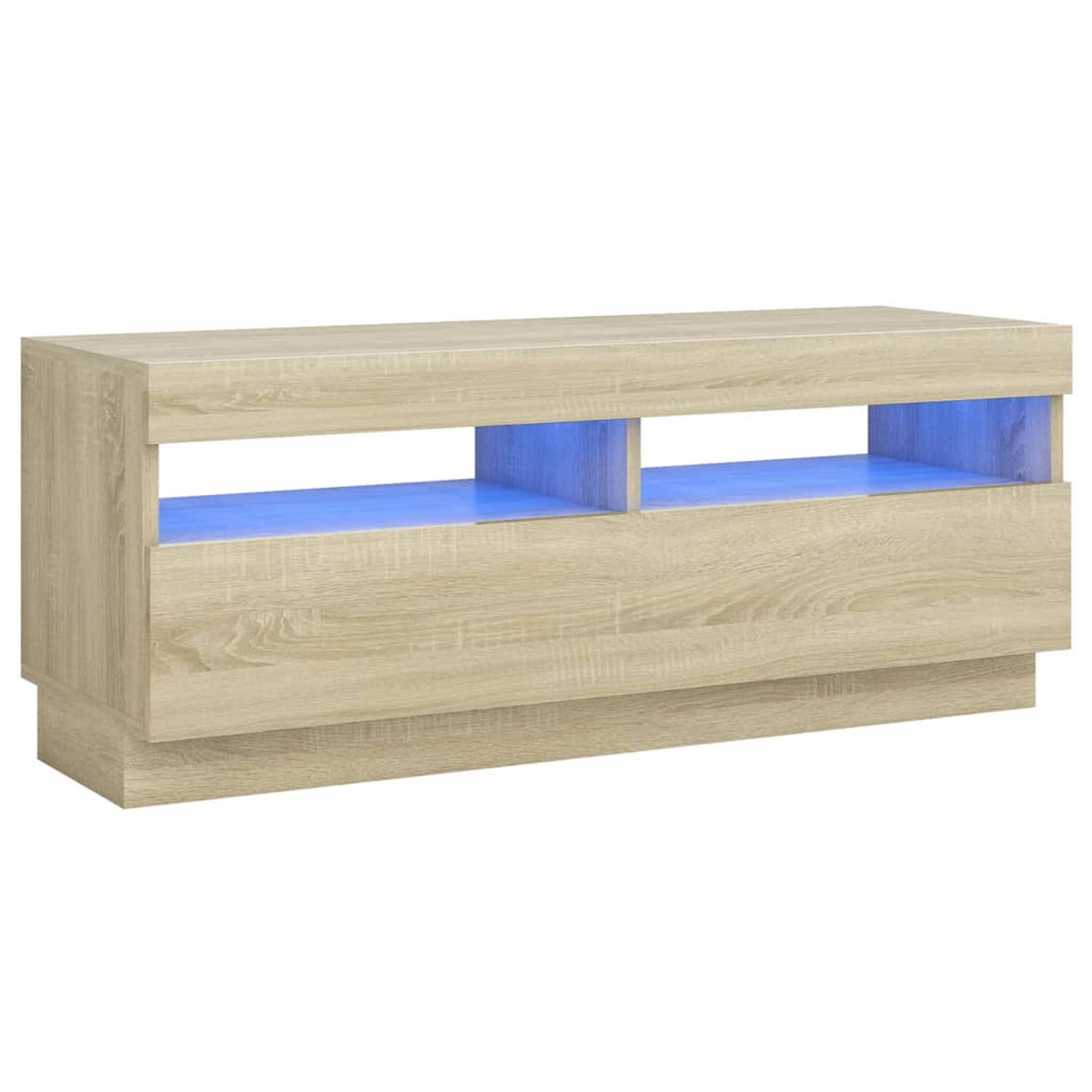 The Living Store Tv-meubel met LED-verlichting 100x35x40 cm sonoma eikenkleurig