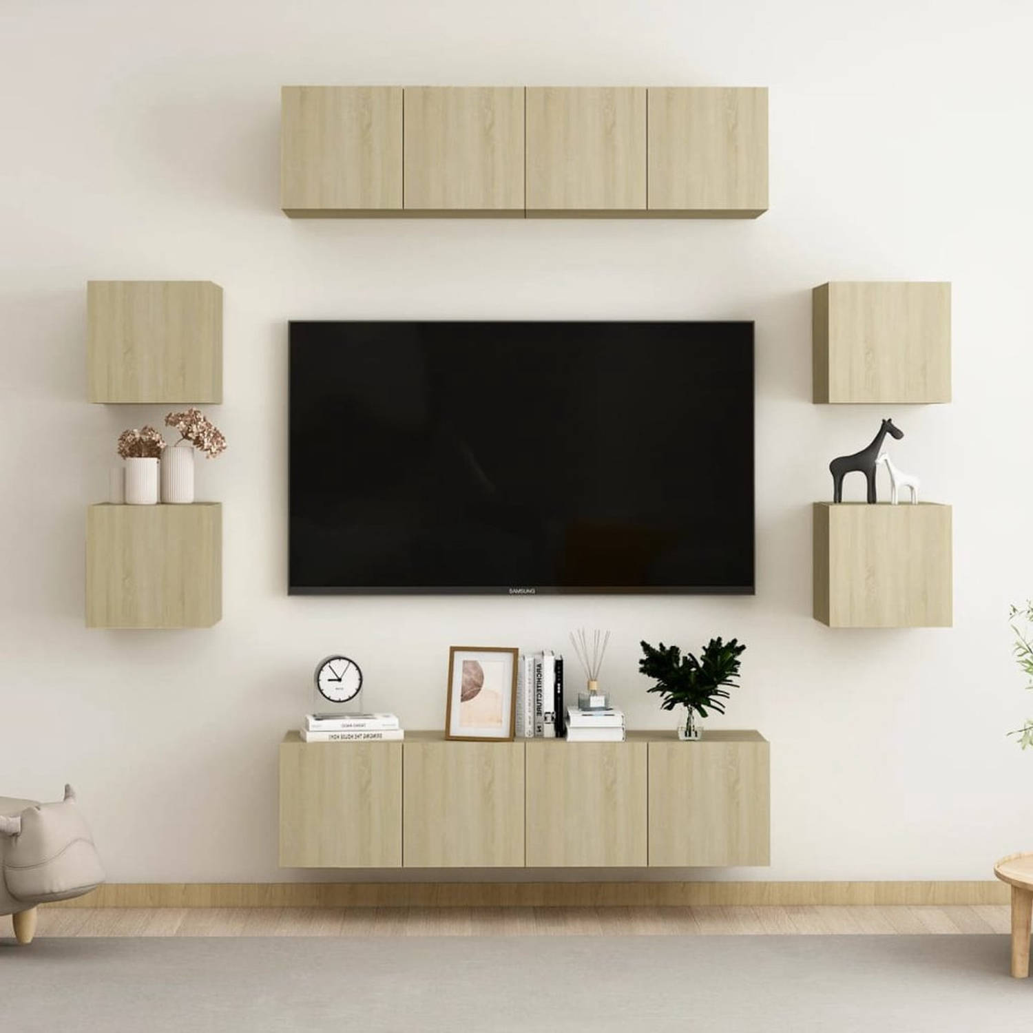 The Living Store Televisiekast Sonoma Eiken - 60x30x30cm - 30.5x30x30cm - Trendy Design