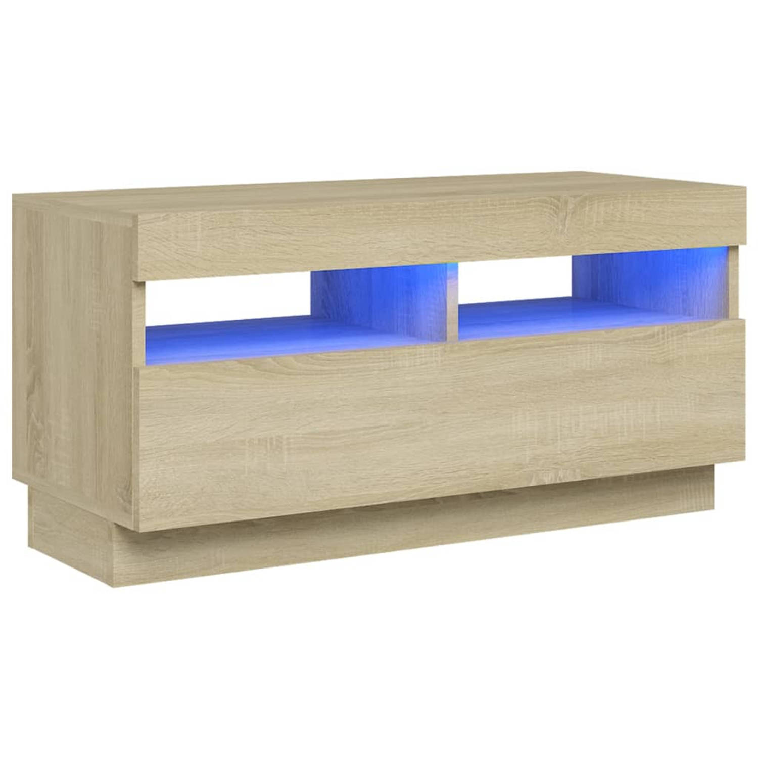 The Living Store Hifi-kast TV-meubel 80 x 35 x 40 cm RGB LED-verlichting