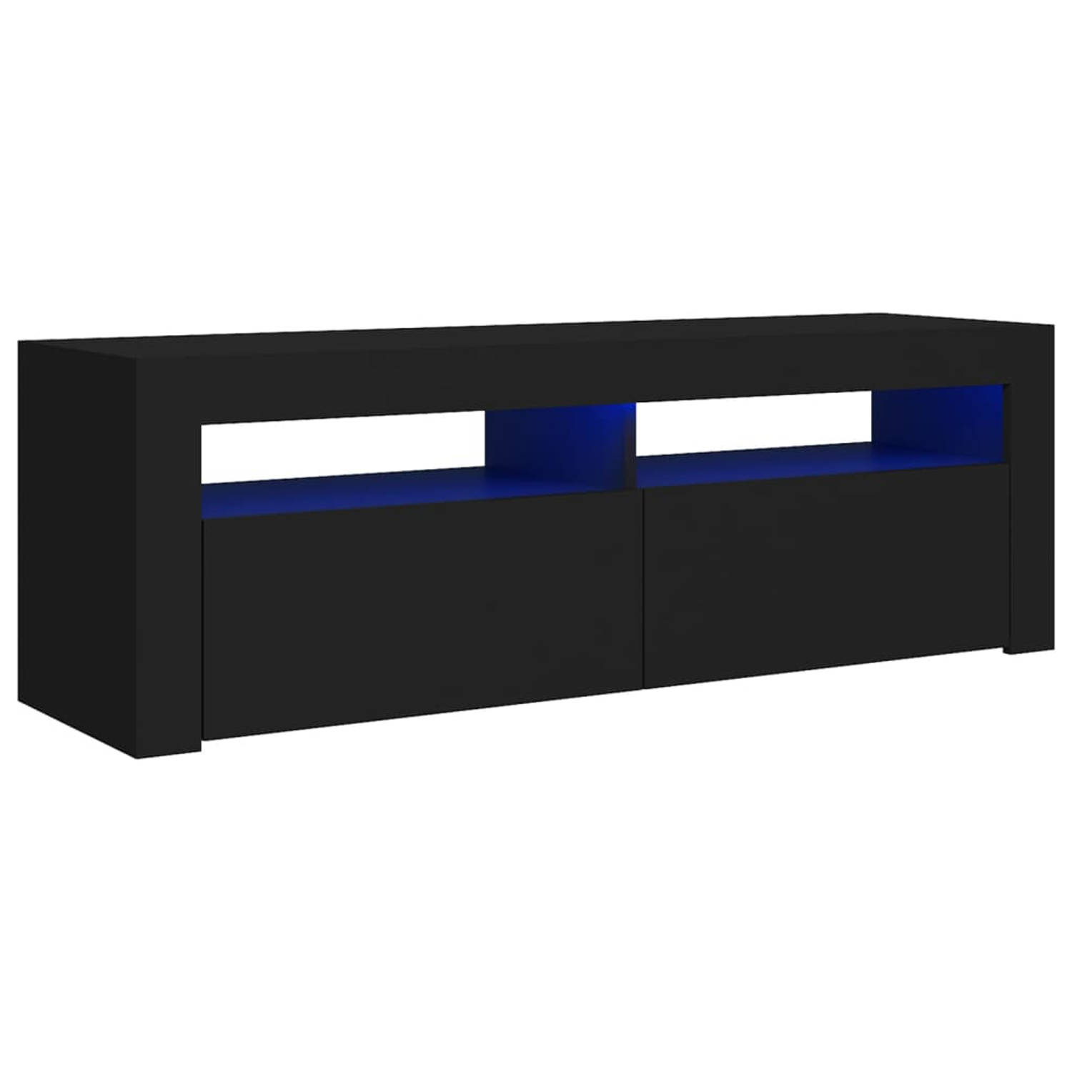 The Living Store Tv-meubel met LED-verlichting 120x35x40 cm zwart Kast