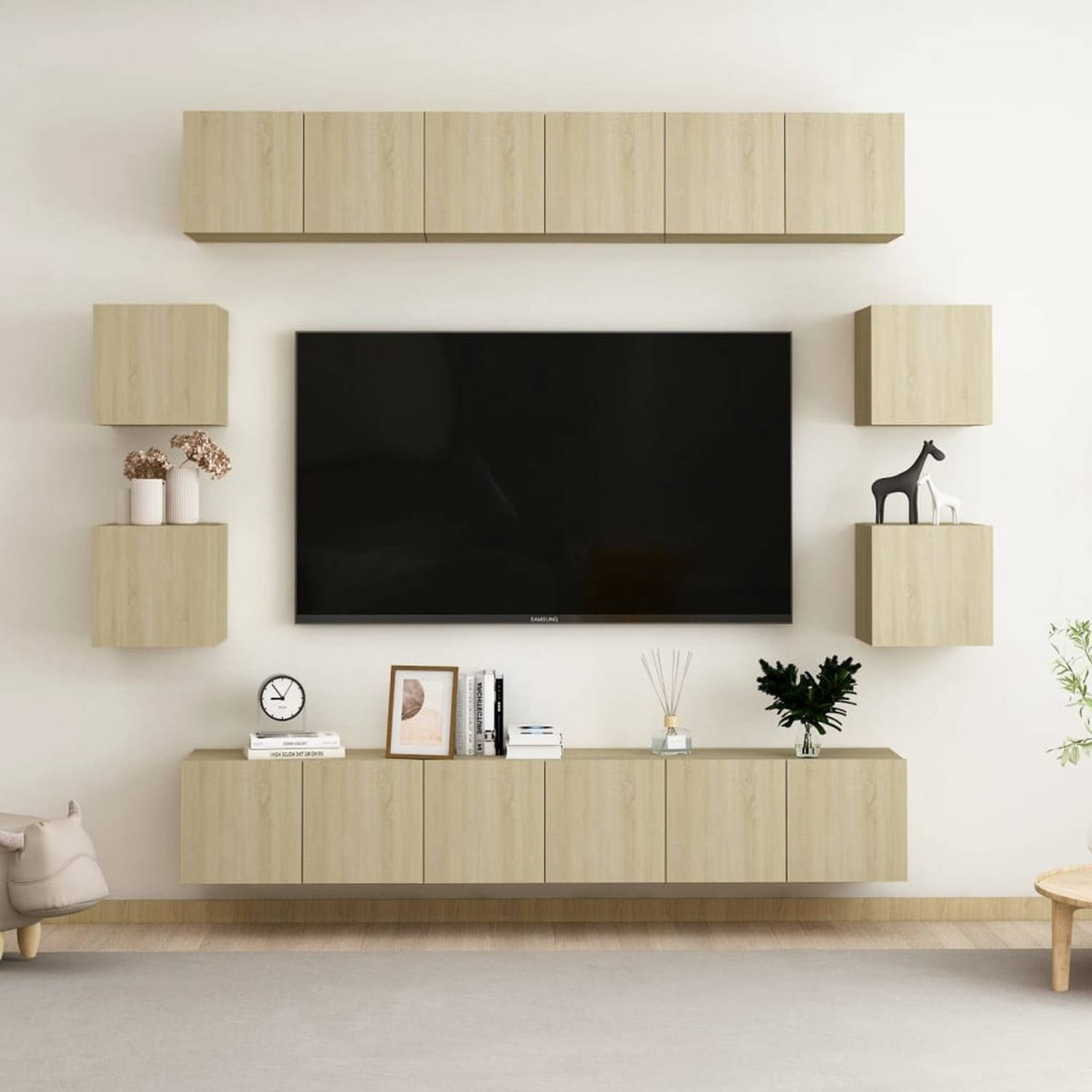 The Living Store Televisiekast TV-meubel - 60 x 30 x 30 cm - Sonoma eiken