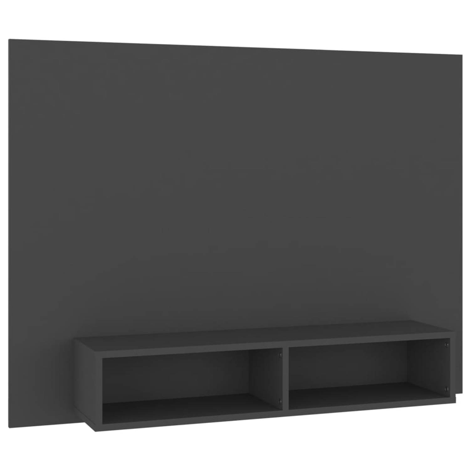 The Living Store Tv-wandmeubel 120x23-5x90 cm spaanplaat grijs - Kast