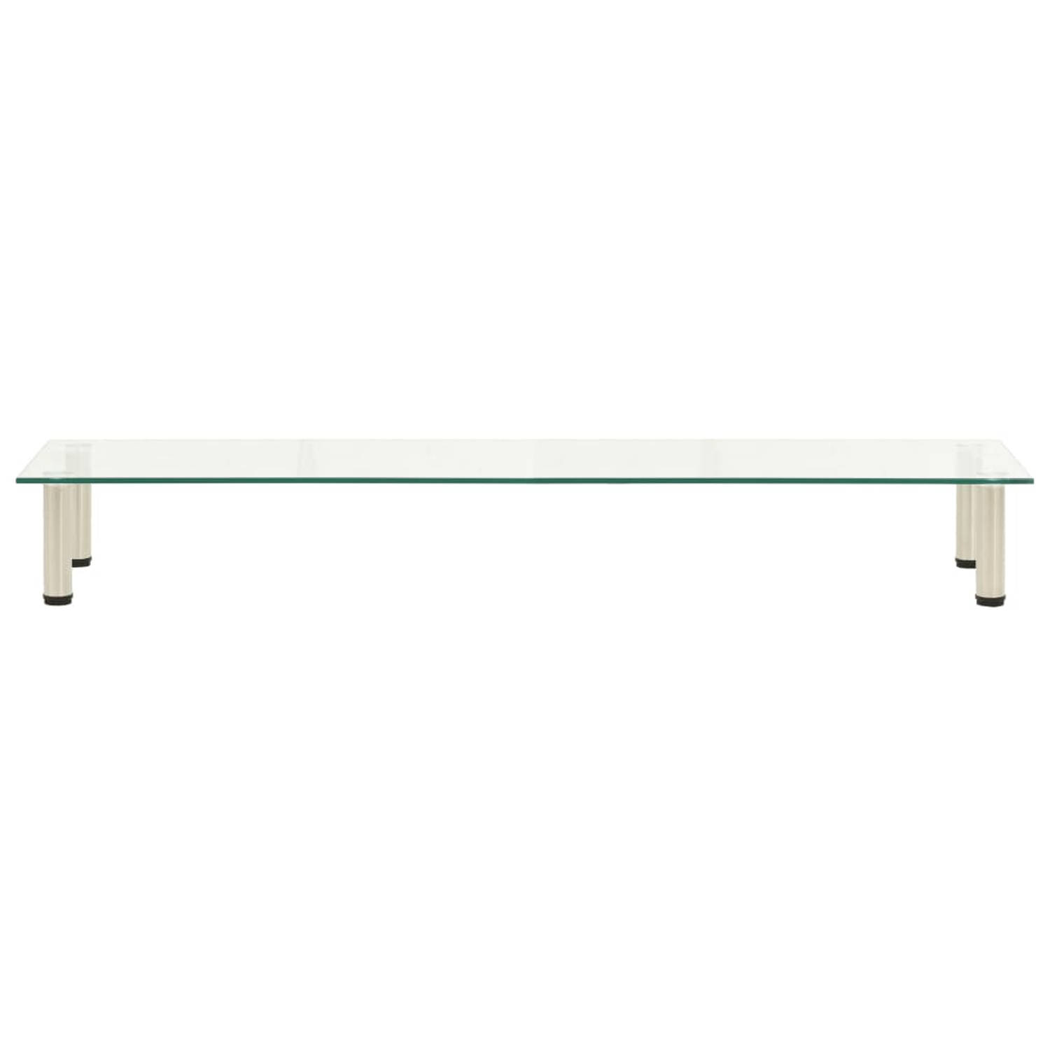 The Living Store TV-meubel - Modern - Meubel - Afmetingen- 140x35x17 cm - Ken- Gehard glas